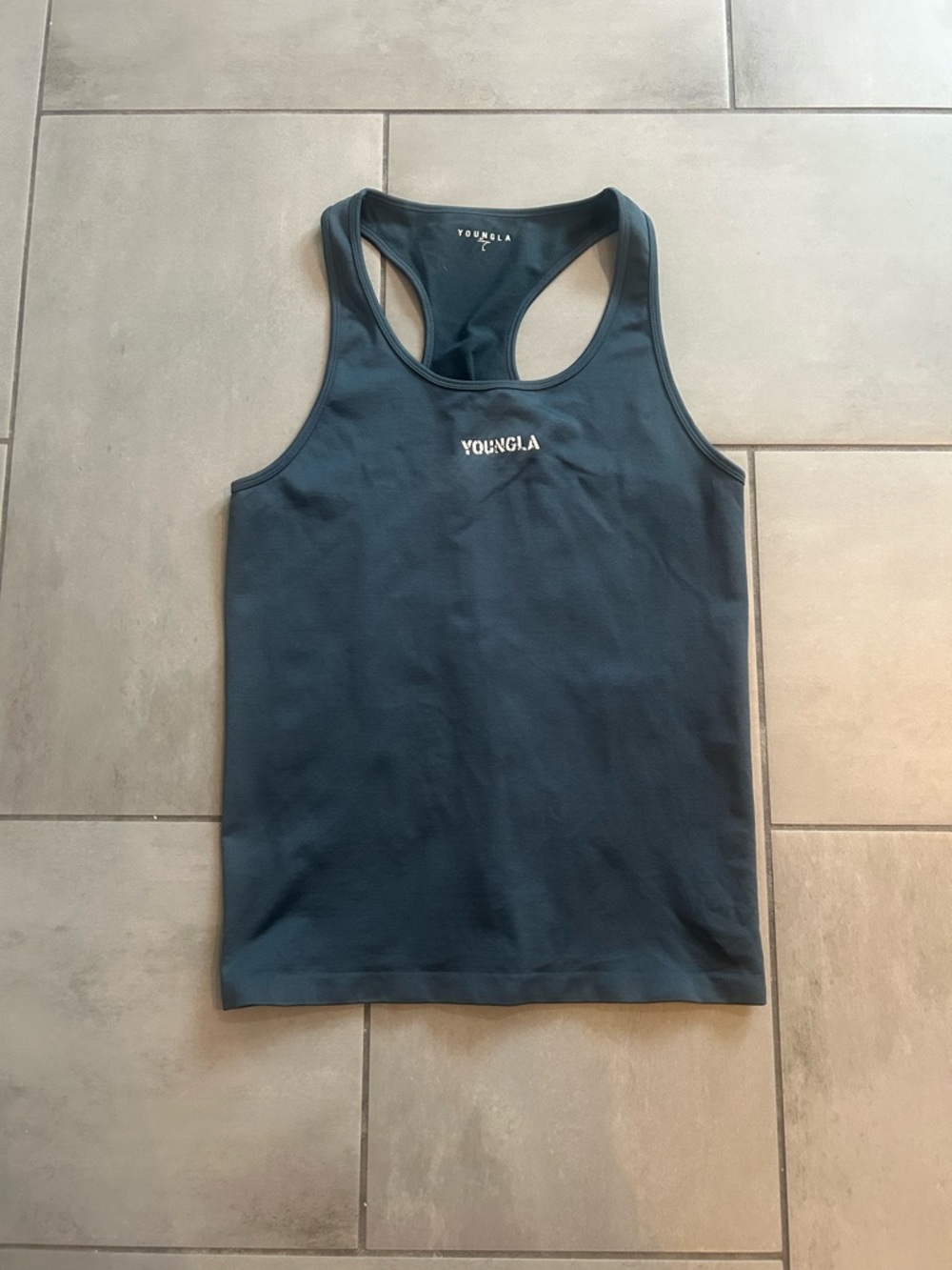 YoungLA Men’s Gym Tank Tops Y-Back Workout Muscle Tank in Dark Teal
